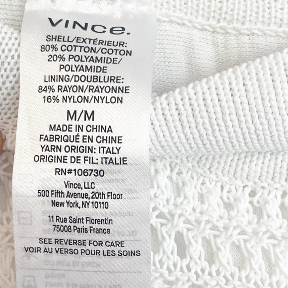 Vince Crochet Coverup Skirt Optic White Size M Repaired NWT - Picture 8 of 12